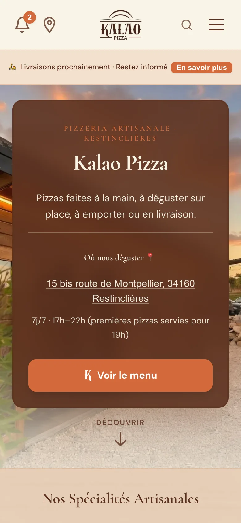 kalao-pizza.fr on mobile